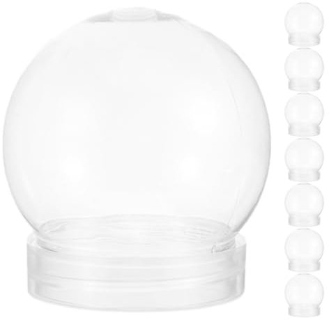 Garneck 8 Stück Schneekugeln Zum Selbermachen 10 2 cm Durchsichtige Kunststoff- Mit Abschraubbarem Deckel Bonbonglas Befüllbares Glas Für Bastelarbeiten Weihnachten