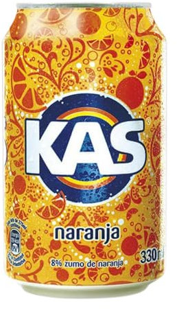 Refrescos y Mixers Caja de 24 unidades Kas Naranja Lata 33 cl