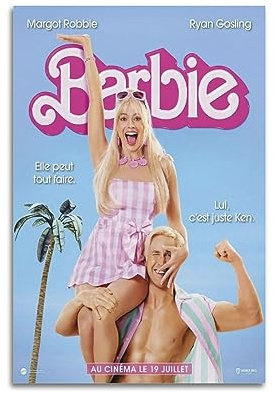 LAMCHAM Barbie-Poster, Vintage-Kunst, Raumdekoration, ästhetische Schlafzimmerdekoration, Leinwandposter für Schlafzimmer, 50 x 75 cm, ungerahmter Stil