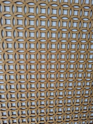 Wooden mesh laser cut in 6mm thick mdf decorative panel for radiator covers, partition walls and home made cabinets (various sizes)Filigree pattern(FL4). Made in the UK (Primed white, 1200mm x 300mm)
