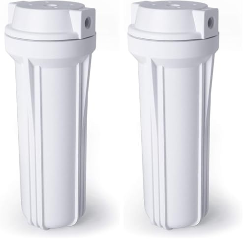 Recambio equipo de Ósmosis 5 etapas doméstico, Vaso 10 blanco rosca 1/4 para equipo de osmosis inversa. Portafiltros Osmosis. Repuesto Vaso Osmosis. Bbagua (Paquete de 2)