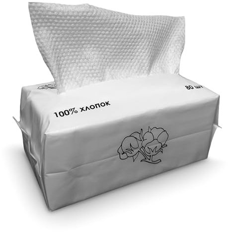 Cotton Face Towel 80 Count Disposable Face Wipes/Towel/Cloths for Washing Soft Dry Baby Wipes, Skincare, Makeup Remover (PEARL PATTERN)