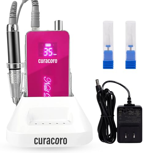 Curacoro Nail Drill 35000RPM Professional Brushless Electric Nail Drill - Nail Efile for Acrylic Gel Nails, Low Noise, Low Vibration