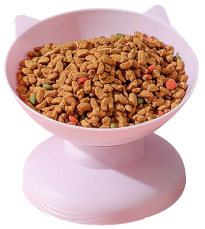 KIMISS Bol Animal de Compagnie Mignon, Grand Chat, Bouche Oblique Oblique, Empêcher le Bol Tumble, pour Chiens avec un Alimentation Alimentaire Surélevée pour Chats Petits et Moyens Chiens Se (PURPLE)