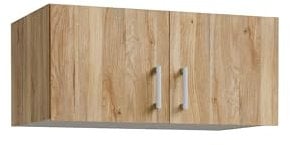 AVANTI TRENDSTORE - Dubino - Alzata per armadio Dubino a 2 ante battenti, in legno laminato di colore quercia Mauvella. LAP 88,9x40,6x54,2 cm