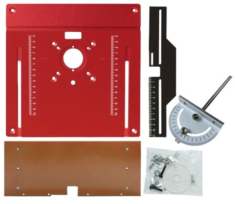 yakermur Router Tischplatte Routertischeinsatz | Multipurpose Clear Scale Router Edge - Guía de bordes con orificio central | Plantilla de carpintería para molinos de corte de madera