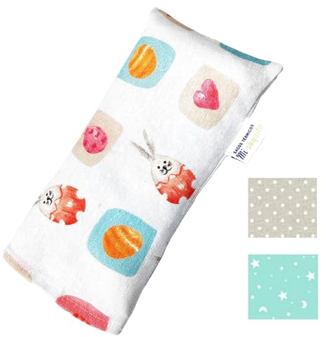 Thermal Seed Sack for Babies 20 x 10 cm with Washable Cover – Anti-Colic Sachet for Microwaves – Thermal Bag with Wheat and Lavender Seeds for Newborns – Colic Relief for Babies (Rabbits)