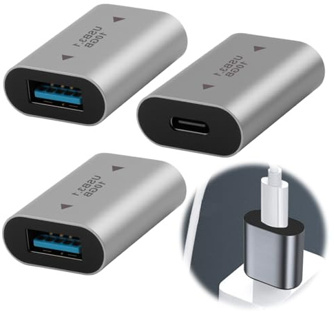 RJLLKD 3 PCS USB A Female to USB C Female Adapter 3.1 Gen2, USB A to Type C Double-Sided 10gbps High Speed Support Data Sync and Charging for Laptop Pc iPhone Smartphone AirPods Macbook Pro Tablet