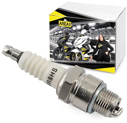 Area1 1x Motorroller Zündkerze Typ BR8HS (entstört) für 50ccm 2Takt passend wie z.B. Yam. Aerox (R) BWS Jog DT50 Slider Spy Why YE Zest Neo´s Nitro Stunt Ovetto MachG NS50 Fizz Flipper YQ50 Booster