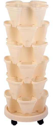 Fioriera impilabile per fragole – Torre verticale da giardino a 6 ripiani per interni ed esterni, ideale per coltivare erbe, verdure e piante grasse