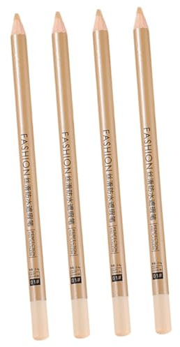 Lot de 4 Crayons Correcteurs Blancs en Bois pour Maquillage | Portable, Couverture Ciblée, pour Ombres sous Yeux et Marques Style Aléatoire