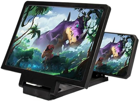 Lente di ingrandimento per schermo del telefono - Display ingrandente 3D HD, amplificatore video per cellulare pieghevole, lente antiriflesso e design leggero, ideale per guardare film, leggere