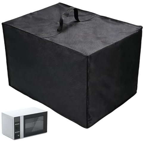Cubierta Antipolvo 50 x 40 x 32 cm,Cubierta para Horno Microondas | Funda Antipolvo de Freidora de Aire Funda Protectora a Prueba de Polvo para Microondas Tela Oxford 420D Negra para Protección