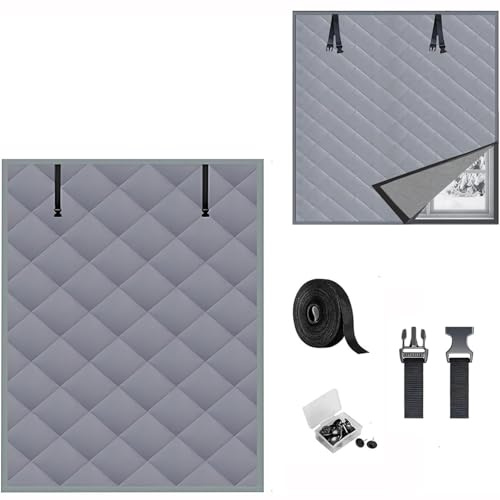 Fensterisolierungsset für Den Winter 90 140 180 250 cm 3-Lagige Thermo Fensterabdeckung Isolierfolie, Thermovorhang Hitzeschutz & Kältedämmung für Innen Wohnmobil Schwarz(Grau,39x59in/100x150cm)