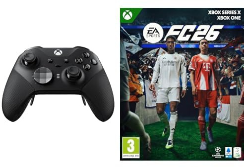 Xbox Controller Wireless, Elite Black One, Series X|S, Windows 10/11, Android, iOS + EA SPORTS FC 26 Standard Edition Series X One - Disco | Videogiochi | Italiano
