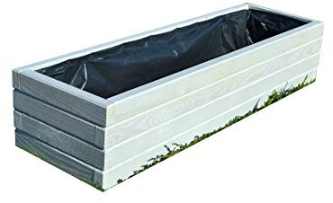Kena D-2 Jardinière en bois Länge 60 cm Weiß