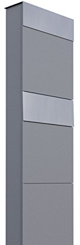 Briefkastenanlage, Design Briefkasten The Box for Two Grau Metallic/Edelstahl - Bravios