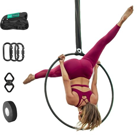 Komplettes Lyra-/Antennenring-Set, inklusive Lyra, Karabiner, Drehgelenk und Spanset (85 cm, Einzellasche)