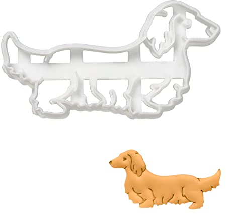 BAKERLOGY Long Haired Dachshund Body Cookie Cutter - Detailed Biscuit Cutter Design for Baking and Crafts, Ideal on Fondant, Dough, Clay