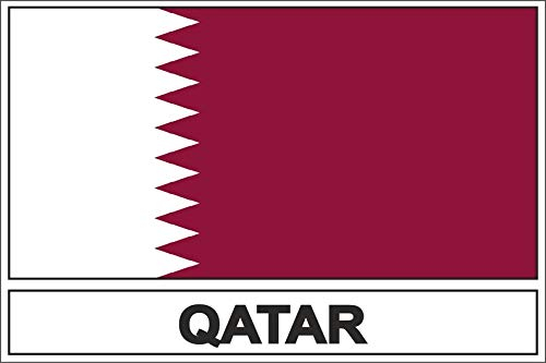 Akachafactory Sticker Aufkleber Flaggen Flagge Fahne Q katar