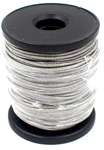 DGOL Soft PVC Coated 100 ft 304 Stainless Steel Cable Wire Rope Diameter 5/64 inch (2 mm) with 10pcs Sleeves Stops