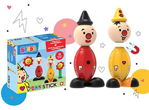 Stick-O magnetische Bausteine für Kinder ab 1 Jahre, kreatives Konstruktionsspielzeug, Lernspielzeug mit Magnet, Bumba Set für Mädchen und Jungen, Montessori Spielzeug, 12 Teile Set,