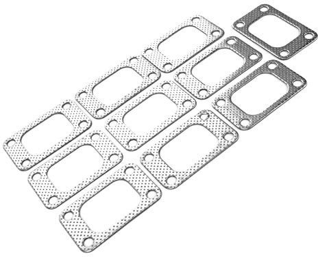 Qiilu 10 Stück T3 Turbo Flansch T3 Flansch Turbo Dichtungssatz Graphit Aluminium Passend für T34 T35 T38 GT35 Turbo