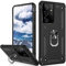IKAZZ for Galaxy S21 Ultra Case,Military Grade Shockproof Heavy Duty Protective Phone Case Pass 16ft Drop Test with Magnetic Kickstand for Samsung Galaxy S21 Ultra Black