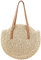 LATRAT Strohtasche, Damen Crossbody Tasche Retro Runde Strandtasche Shopper Korbtasche Groß Schultertasche, für Frauen Reisen Urlaub Freizeit Geflochten Tasche