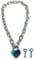 Padlock Necklace Chain Collar Choker with Two Keys and Box for Women, Men and Pet