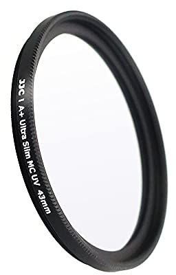 JJC Filtro UV da 43 mm, ultra sottile, multi-rivestito, protezione ultravioletta