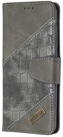 iPhone 13 Mini Case, iPhone 13 Mini Phone Cover, Magnetic Shockproof Flip Folio Wallet Case for iPhone 13 Mini Phone Case with Stand Card Holder Silicone Bumper Protection, Grey