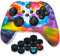 OcioDual Funda de Silicona Compatible con Mando Xbox X/S Water Transfer Multicolor Skin Carcasa Anti Caídas Goma Suave Estuche
