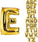 DekoRex Folienballon Gold 40cm Luftballon Geburtstag Hochzeit Deko (Buchstabe E)