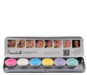 Tavolozza di colori per pittura viso e body painting, colori di alta qualità per viso e corpo, palette di 6 colori pastello