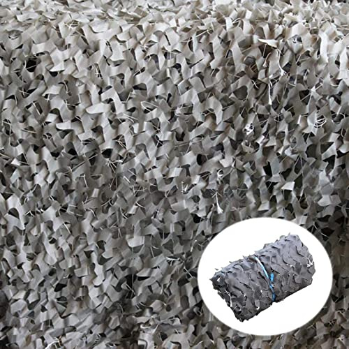 Filet de Camouflage Militaire en Tissu Oxford - Protection Solaire et Ombrage pour Camping, Chasse, Pergola, Décoration, Gris 3x4m