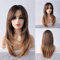 Sylhair Perrücke Frauen Braun Lang Layered Synthetische Haar Perücken Damen, Ombre Brown Wigs for Women