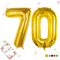 Smlpuame 102cm Folienballon Zahlen Luftballon 0-9 Geburtstag Golden Große 70 Ballons für Geburtstagsfeier Feierdekorationen, Heliumfolien Zahlenballons für Hochzeitstag