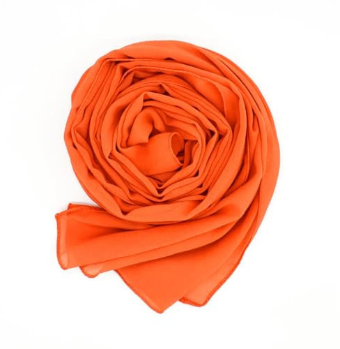 WANSSY® moderner Chiffonschal lang Schal Stola Tuch für Hochzeit Abendkleid in verschiedenen Farben Größe L (Orange)