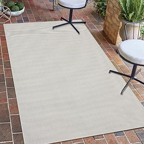 Teppich-TraumKlassischer Teppich für drinnen & draußen | Allround Talent | schlicht in Creme, 60x110 cm