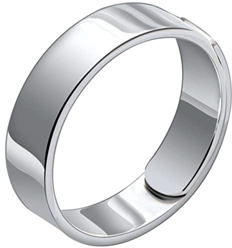 ANAZOZ Ringe Frauen Verstellbar, Herren Ringe 999 Silber Echt Polierter Ring Breit 7mm