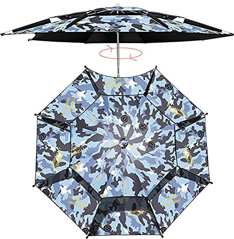 ATAAY Camouflage Regenschirm Terrassenschirm Wasserdicht Winddicht 2-Tier Angelschirm Aluminium, Outdoor Gartenschirm Einstellbarer Winkel, UV-Schutz Baldachin
