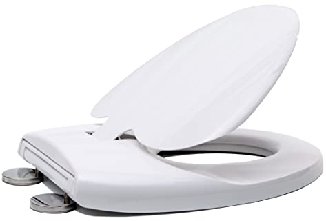 2-in-1 Soft Close Family Toilet Seat with Built in Potty Training Child Seat Standard O Shape Toilet Lid Cover for Toddlers & Adults with Quick Release and Adjustable Hinges PP