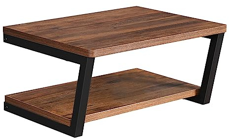LUCKUP Schwebende Wandregale, Wandmontage, Projektorregal, Holz, AV-Media-Ständer mit 2 Regalen, Unterhaltungszentrum mit verstärktem Metall-Stahlrahmen