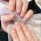 Short Square Shape Press on Nails, 24 PCS Artificial Fake Nails with Pearl Decoration Design Full Cover French False Nails,for Women and Girls Nail