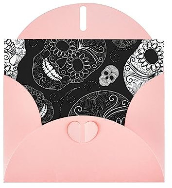 Grußkarte mit Totenkopf-Motiv, aus hochwertigem Perlpapier, 10,2 x 15,2 cm, für Geburtstagskarte, Party-Einladungskarten