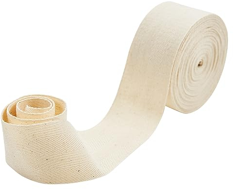 DEDC Baumwollband Schrägband Beige 5 cm, 10 meter Fischgrätenstich Einfassband Baumwolle Soft Nahtband Twillband für Nähen, DIY Craft Verpackung Kleidungszubehör