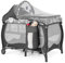 COSTWAY 5 en 1 Lit Parapluie Bébé avec Matelas & Moustiquaire, Lit Bébé Evolutif avec Table à Langer, 3 Jouets Mignons & Boîte à Musique, Sac de Transport, Charge 9kg pour 0-36 Mois