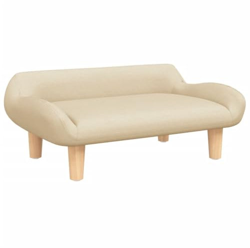 vidaXL Kindersofa, Couch für Kinder, Kindercouch mit runden Kanten, Kindersessel Minisofa Polstersofa Kindermöbel Sofa Kinderzimmer, Creme Stoff