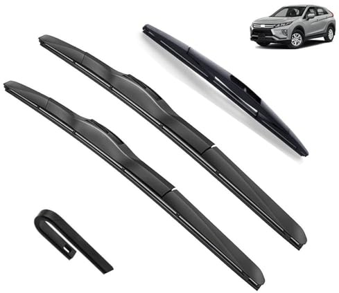 Auto-Wischerblätter, kompatibel mit Mitsubishi Eclipse Cross GK GL YA 2017–2023, for Windschutzscheibe, Fensterscheibe, Scheibenwischer, passend for U-Hakenarme(Front Rear,LHD)